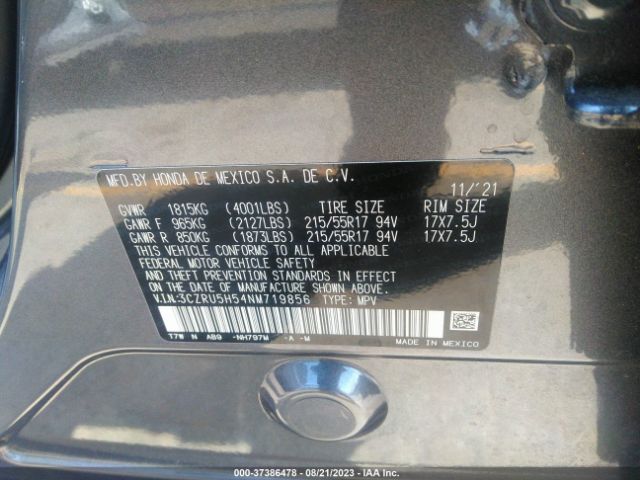 3CZRU5H54NM719856 Honda HR-V EX