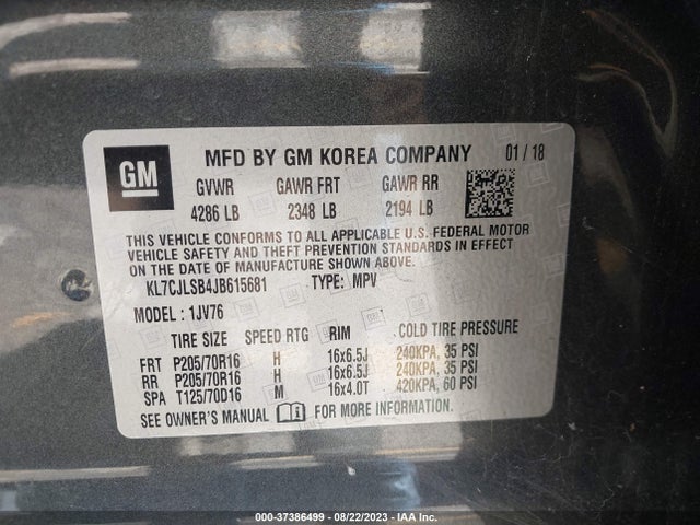 Chevrolet Trax Lt 2018 KL7CJLSB4JB615681 Image 15