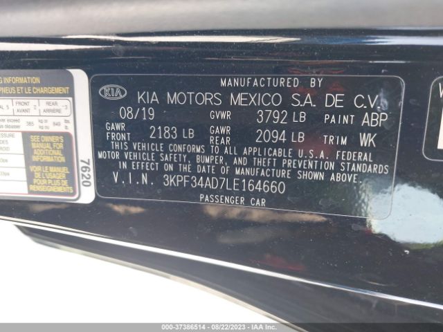 3KPF34AD7LE164660 KIA Forte Gt-line