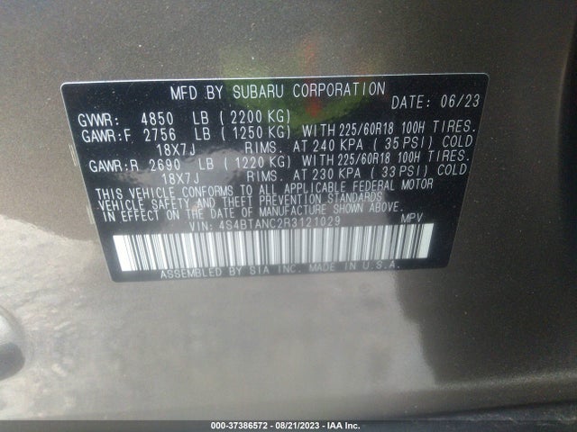 Subaru Outback Limited 2024 4S4BTANC2R3121029 Image 9
