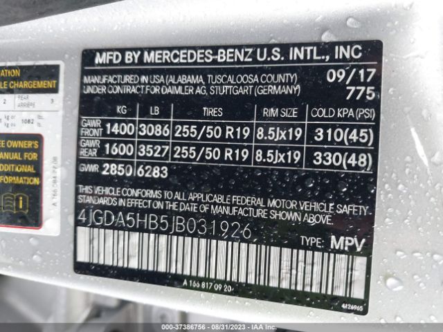 4JGDA5HB5JB031926 Mercedes-Benz Gle Gle 350
