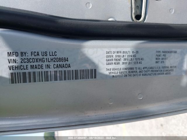 2C3CDXHG1LH208694 Dodge CHARGER GT