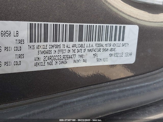 Dodge Grand Caravan Sxt 2018 2C4RDGCG3JR264477 Image 9