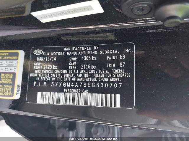 KIA Optima Lx 2014 5XXGM4A78EG330707 Image 9