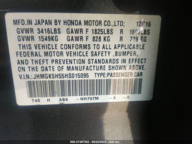 JHMGK5H55HS015095 Honda FIT LX