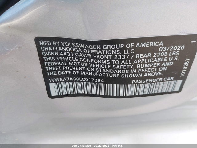 1VWSA7A38LC017684 Volkswagen Passat 2.0t Se