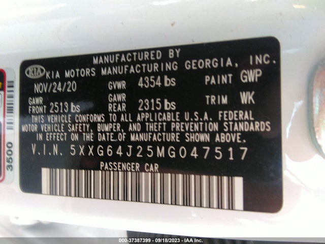 KIA K5 Gt-line 2021 5XXG64J25MG047517 Image 9