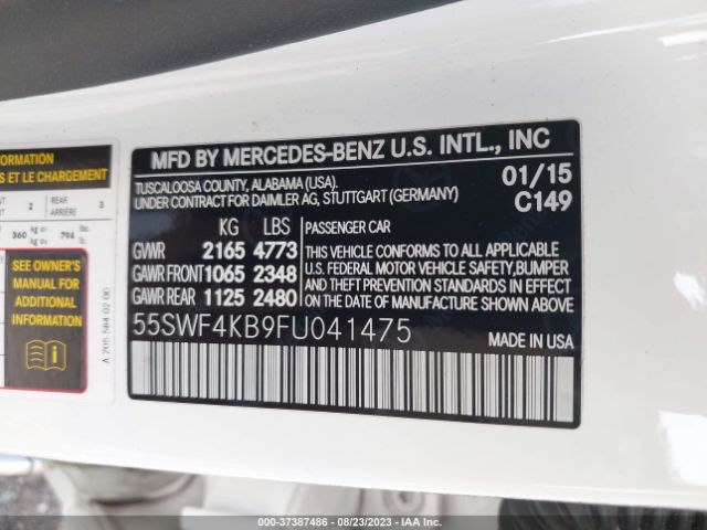 55SWF4KB9FU041475 Mercedes-Benz C-class C 300