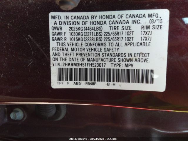2HKRM3H51FH523617 Honda CR-V EX