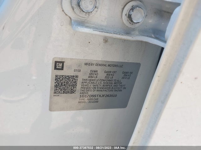 Chevrolet MALIBU LT 2018 1G1ZD5STXJF263510 Image 9