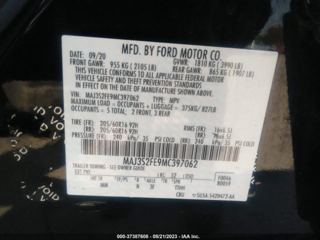 MAJ3S2FE9MC397062 Ford ECOSPORT S