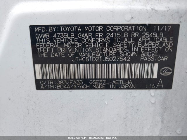 JTHC81D21J5027542 Lexus Is Is 300