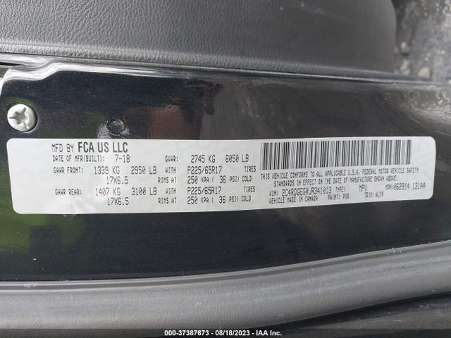 Dodge Grand Caravan Gt 2018 2C4RDGEG0JR341013 Image 9