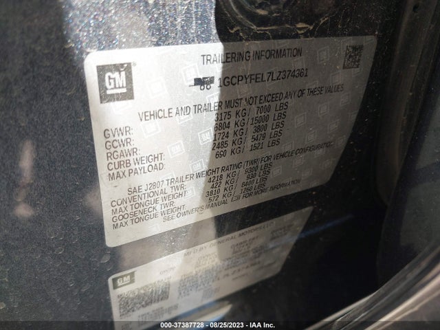 Chevrolet Silverado 1500 Lt Trail Boss 2020 1GCPYFEL7LZ374361 Image 16