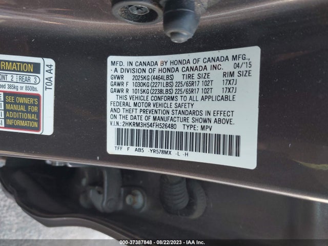 Honda CR-V EX 2015 2HKRM3H54FH526480 Image 9
