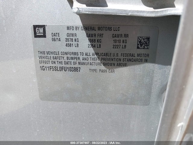Chevrolet MALIBU LTZ 2015 1G11F5SL0FU103887 Image 9