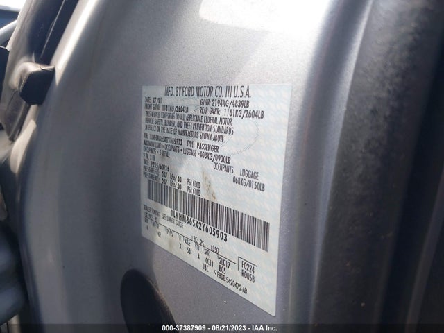 2002 LINCOLN LS W VIN: 1LNHM86SX2Y605903