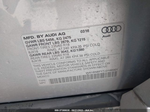 WA1BNBFY7J2160301 Audi Q5 Premium Plus