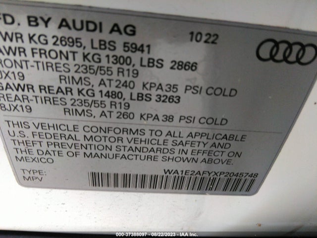 WA1E2AFYXP2045748 Audi Q5 S Line Premium Plus