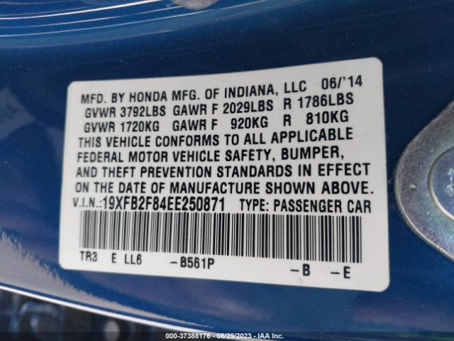 19XFB2F84EE250871 Honda Civic Sedan Ex
