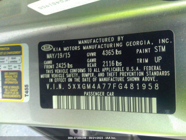 5XXGM4A77FG481958 KIA Optima Lx