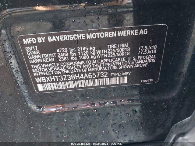 2017 BMW X1 XDRIVE28I VIN: WBXHT3Z38H4A65732