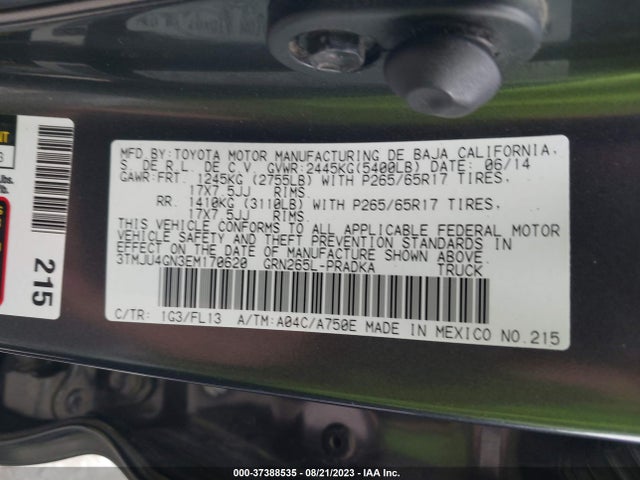 Toyota Tacoma Prerunner 2014 3TMJU4GN3EM170620 Image 16