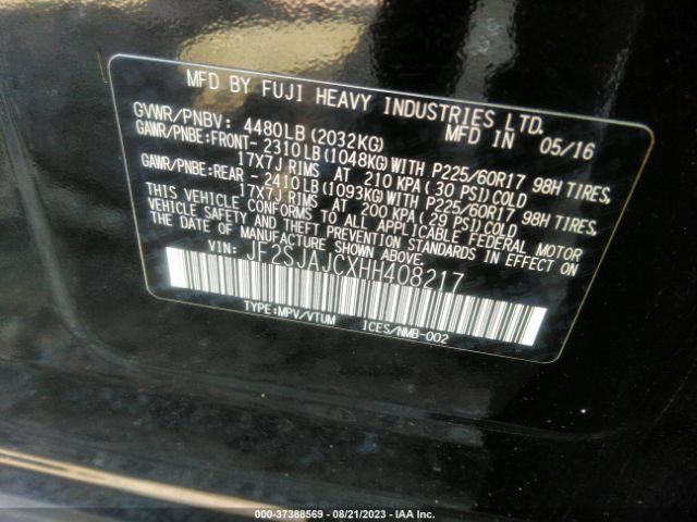 JF2SJAJCXHH408217 Subaru Forester Limited