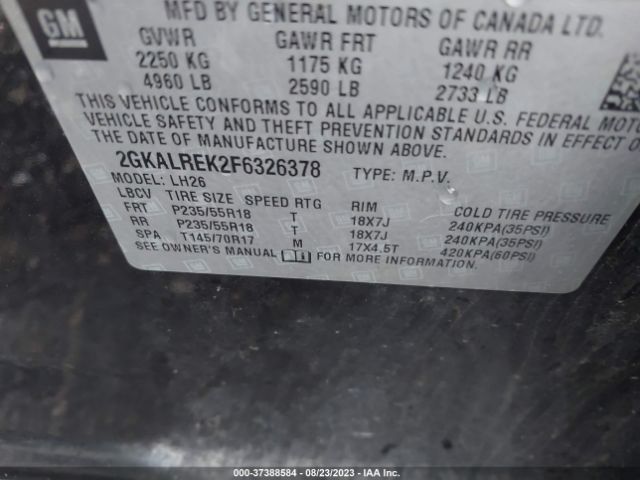 2GKALREK2F6326378 GMC Terrain Sle