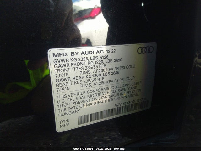 WA1EECF30P1077301 Audi Q3 S Line Premium Plus