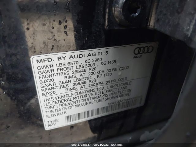 WA1LAAF70HD006593 Audi Q7 3.0t Premium