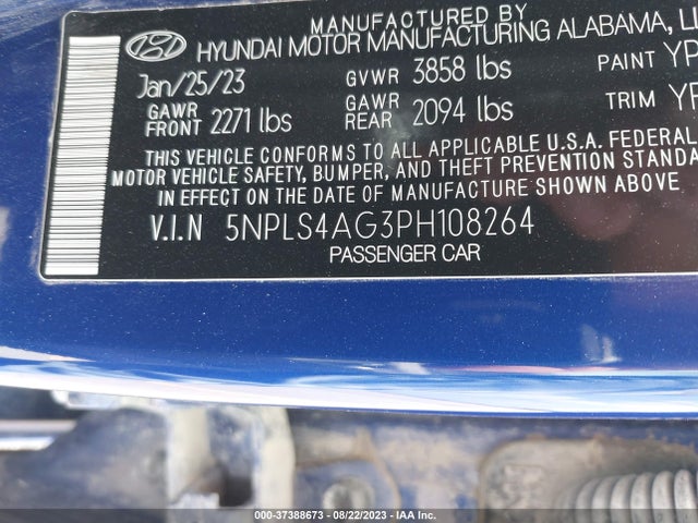 Hyundai ELANTRA SEL 2023 5NPLS4AG3PH108264 Image 9