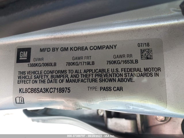 Chevrolet SPARK LS 2019 KL8CB6SA3KC718975 Image 9