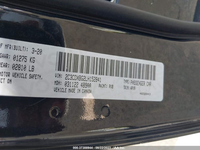 Dodge Charger Sxt Rwd 2020 2C3CDXBG2LH152841 Image 9