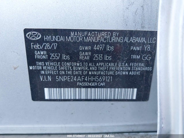 Hyundai SONATA SE 2017 5NPE24AF4HH569121 Image 16