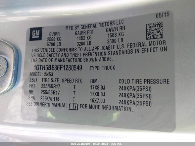 1GTH5BE36F1230549 GMC Canyon 2wd Sle