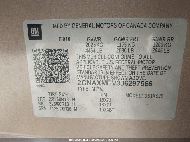 Chevrolet Equinox Premier 2018 2GNAXMEV3J6297566 Image 9
