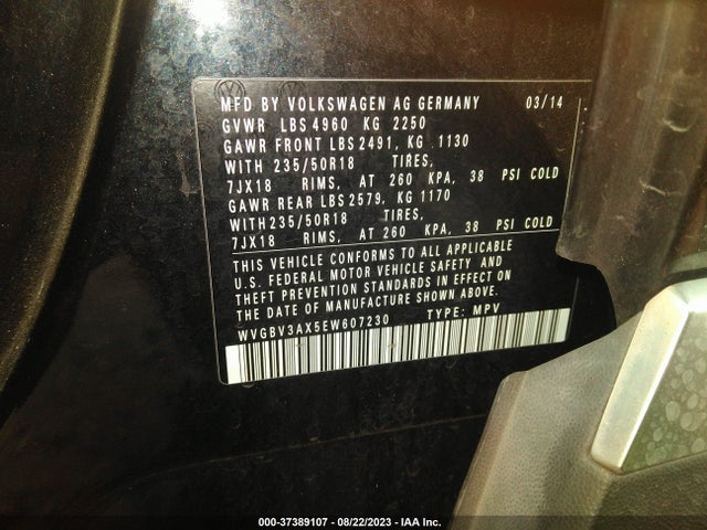 WVGBV3AX5EW607230 Volkswagen TIGUAN SE
