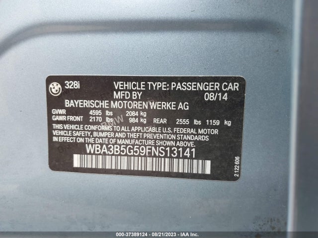 BMW 328i Xdrive 2015 WBA3B5G59FNS13141 Image 9