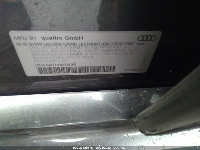 2017 Audi S8, VIN: WUAJ5AFD1HN900168