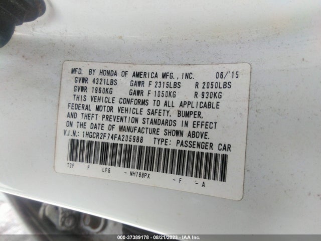Honda Accord Sedan Ex 2015 1HGCR2F74FA205988 Image 14