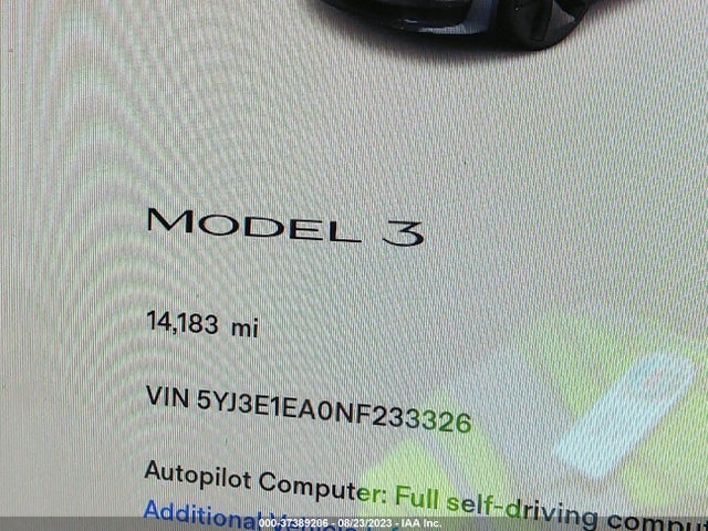 Tesla MODEL 3 2022 5YJ3E1EA0NF233326 Image 15
