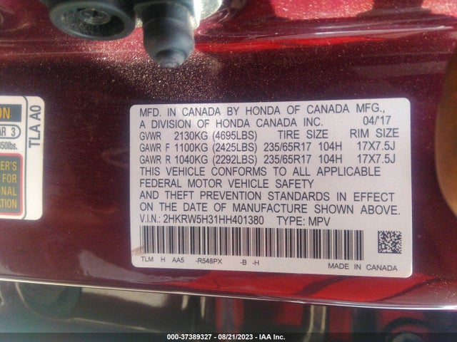 Honda CR-V LX 2017 2HKRW5H31HH401380 Image 9
