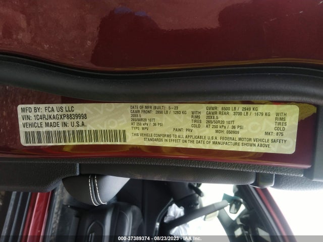 1C4RJKAGXP8839998 Jeep Grand Cherokee L Altitude