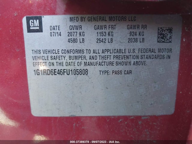 Chevrolet Volt 2015 1G1RD6E46FU105808 Image 15