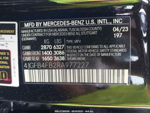 4JGFB4FB2RA977227 Mercedes-Benz GLE