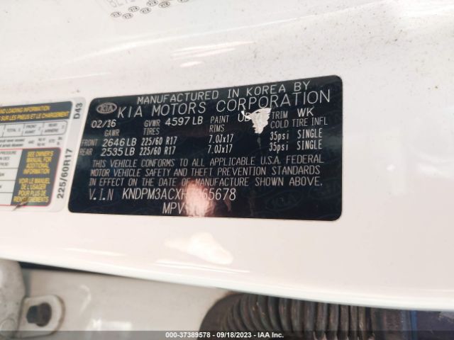 KNDPM3ACXH7065678 KIA Sportage Lx