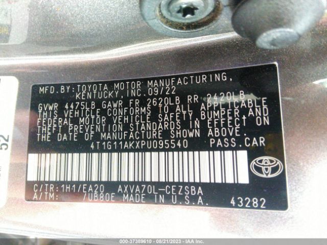 4T1G11AKXPU095540 Toyota Camry Se/se Nightshade