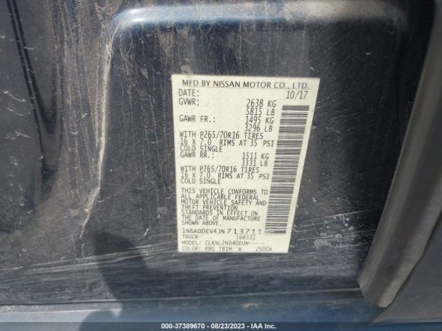 1N6AD0EV4JN713711 Nissan Frontier Sv V6