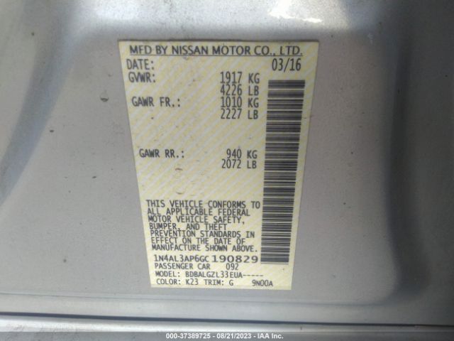 1N4AL3AP6GC190829 Nissan ALTIMA 2.5